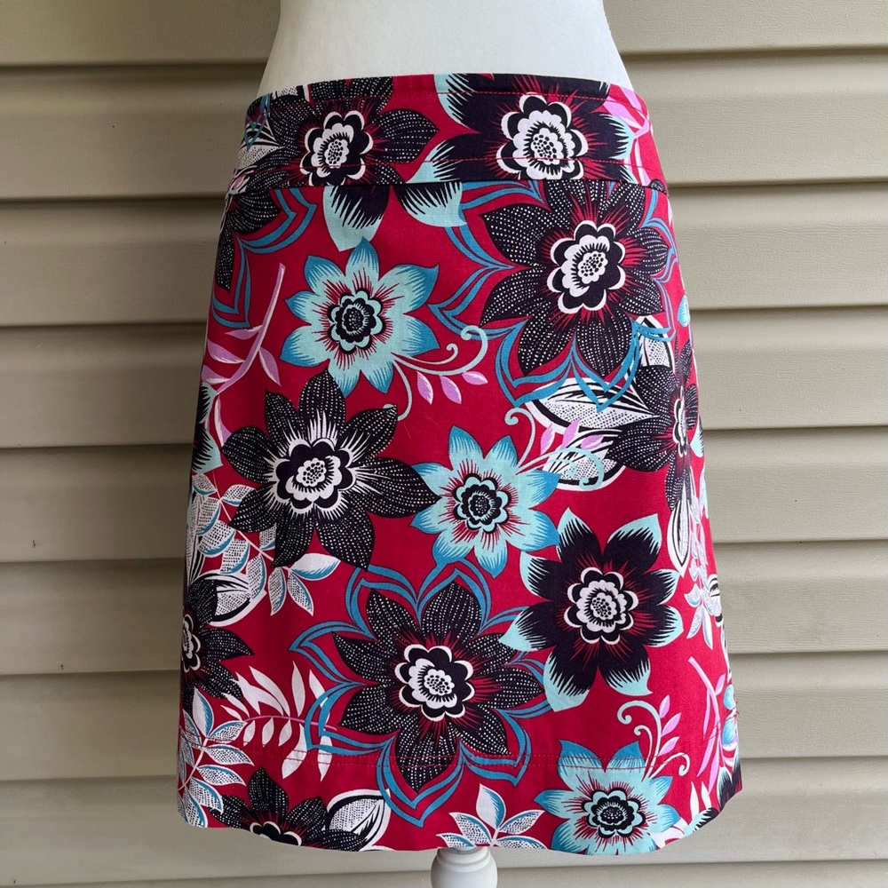 •Talbots• Canvas Floral Pattern Skirt - Size 16P